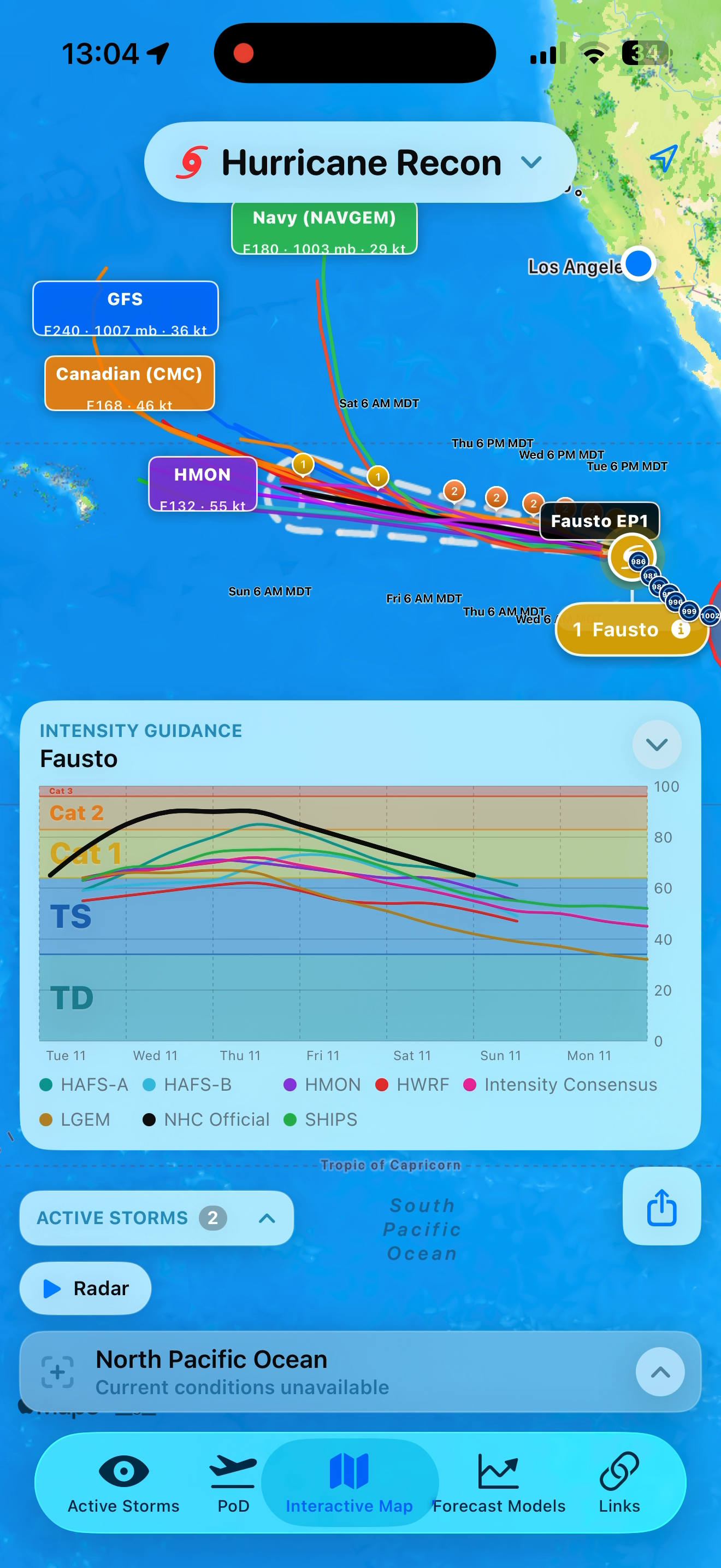 Hurricane Recon app — Storm Tracking
